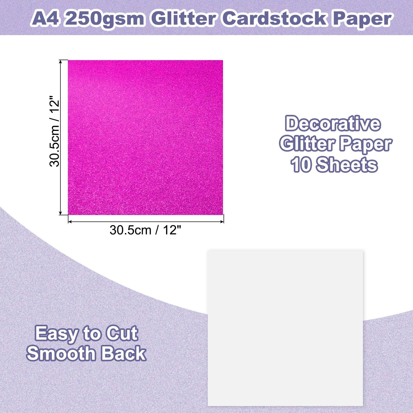 PATIKIL 10Sheets Hot Pink Glitter Cardstock - Image 2