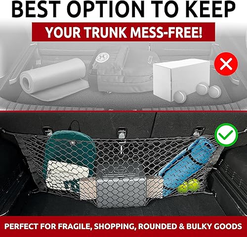 Miniatura 5 de Red de carga elástica para maletero estilo sobre trasero para Kia Soul 2020-2025 – Organizador y almacenamiento de maletero de primera calidad – Red