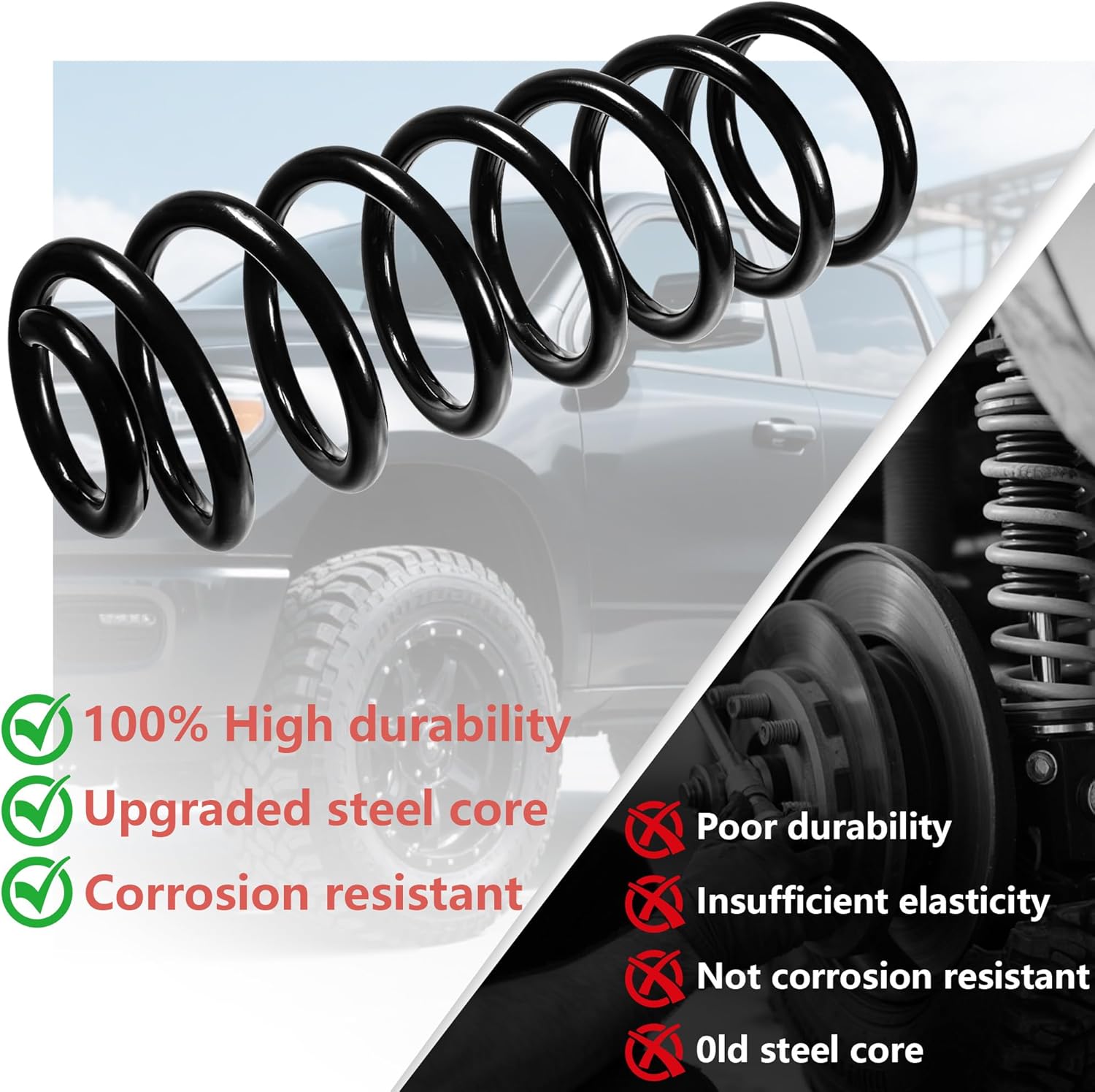 929-913 Rear Heavy Duty Coil Springs Compatible with 2009-2018 Ram 1500 2WD 4WD,Provide Extra 75% Load Capacity