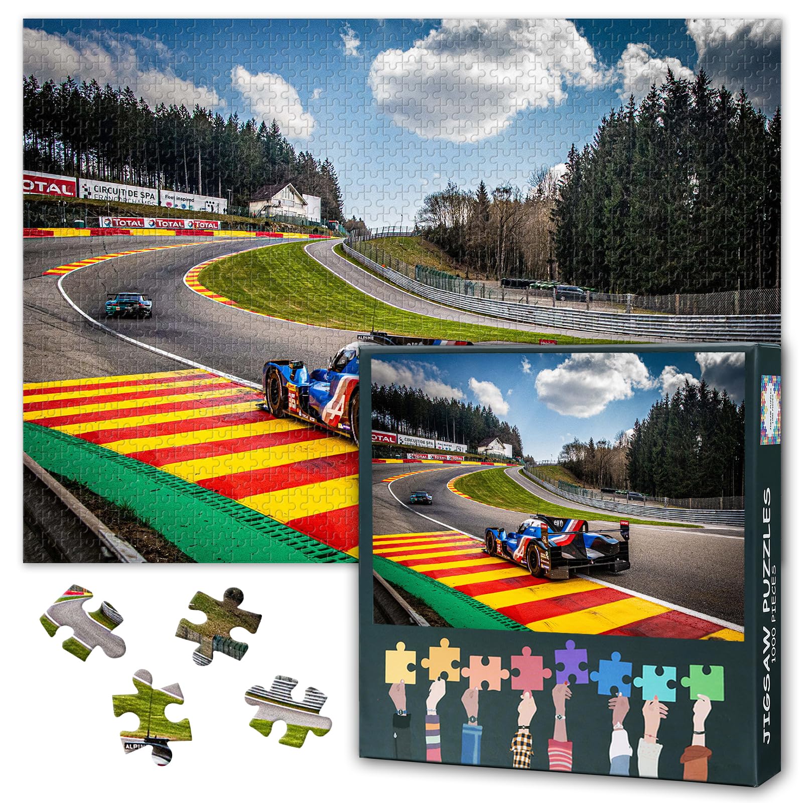 Jigsaw Puzzles 1000 Pieces for Adults, Race Track Puzzles for Adults, Racing Car Adult Challenging Puzzle 1000 Pieces, Relaxation Game for Men Women