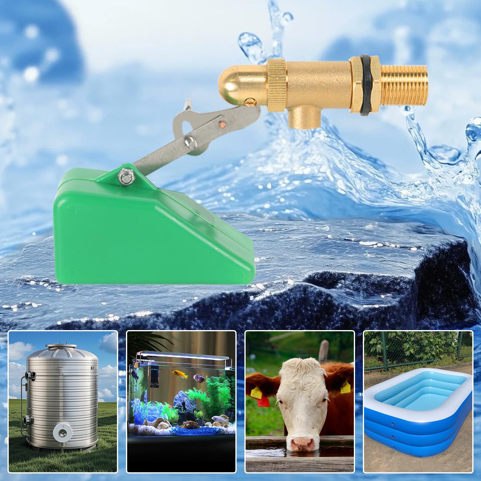 Robinet à Flotteur 1/2" – Lot De 2, Flotteurs En Laiton Avec Flotteur Plastique Et Bras Réglable Vanne Universelle Pour Réservoirs D’eau Et Abreuvoirs Remplissage Automatique Fiable