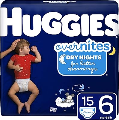 HUGGIES OverNites Diapers, Size 6, 15 ct., Overnight Diapers (Packaging May Vary)