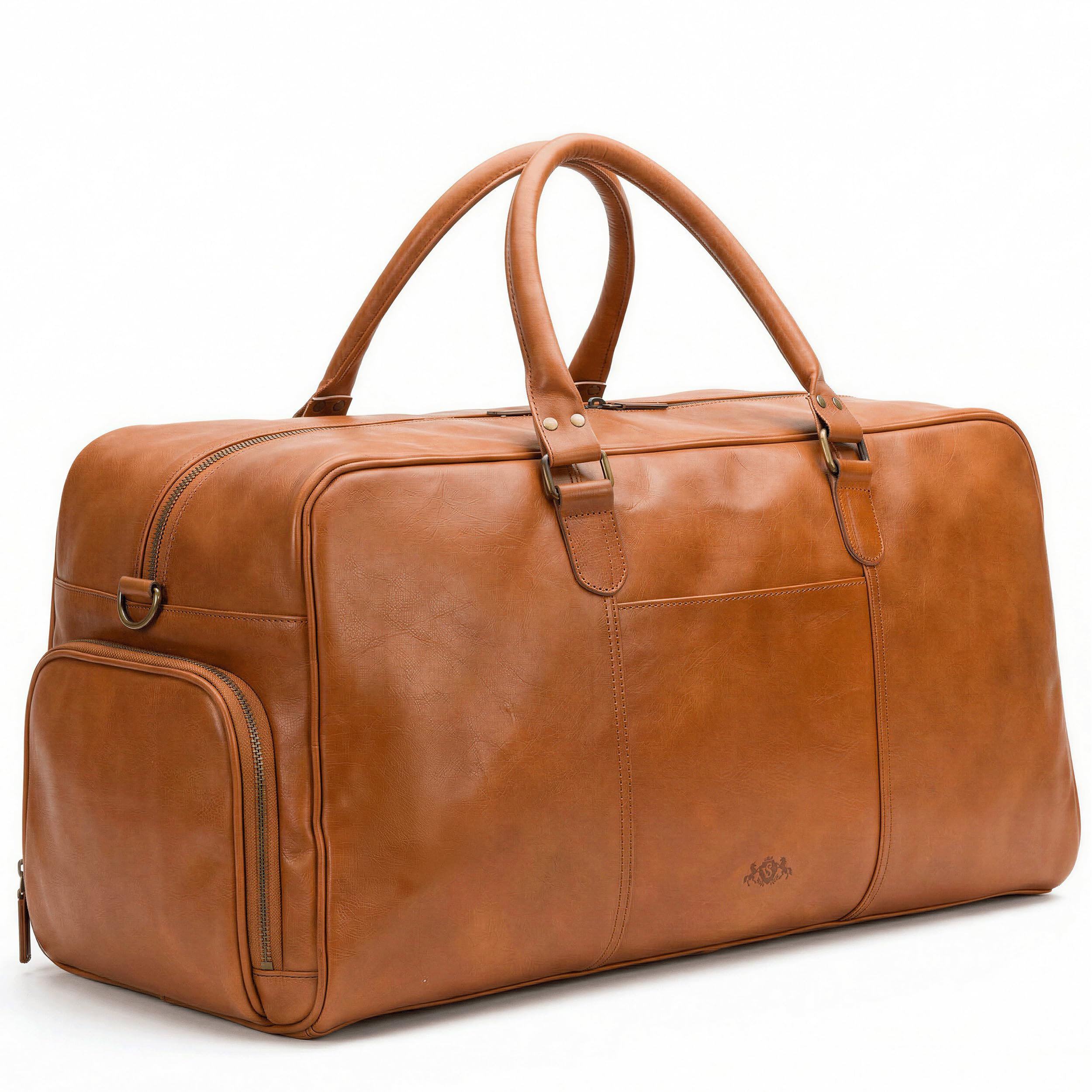 SID & VAIN große Reisetasche mit separatem Schuh-Fach echt Leder - Weekender Henry groß - Sporttasche Handgepäck mit Schultergurt - Ledertasche Herren und Damen braun handgefertigt