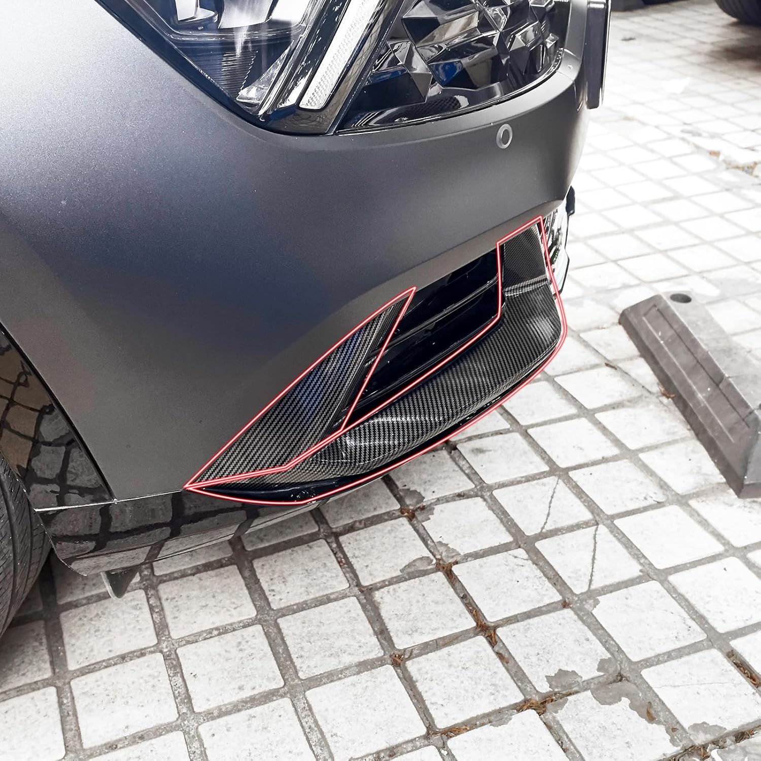YOUTOOCAR 2PCS Car Front Fog Light Lamp Covers Trim Compatible with Kia Sportage 2023-2026 Accessories (Carbon Fiber Pattern)