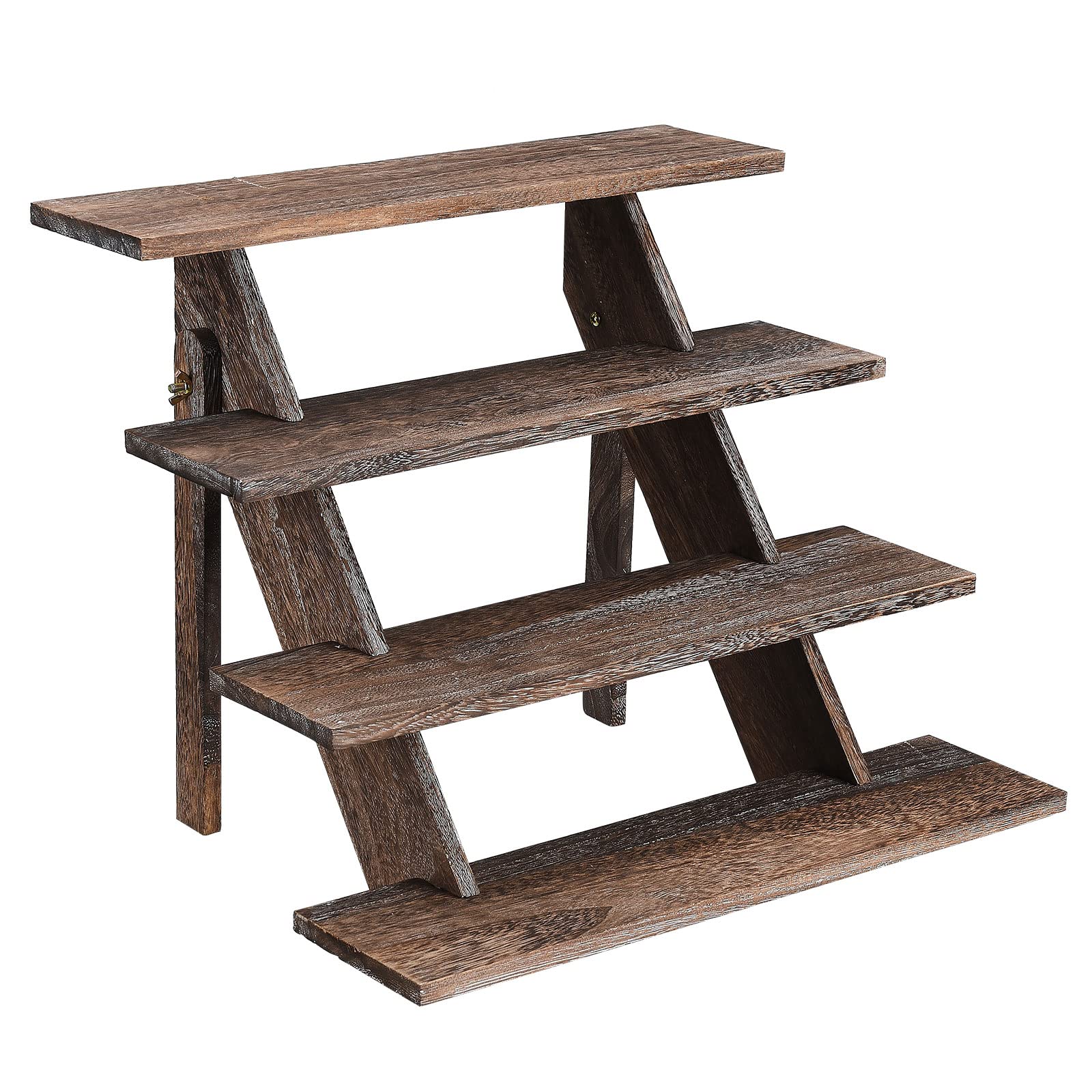 BestAlice Cupcake-Ständer aus Holz, Turm und Präsentationsständer, 4 Etagen, Holz-Display-Erhöhung für Verkäuferveranstaltungen, Bauernhaus-Cupcake-Ständer, Tisch-Dessert-Display-Ständer