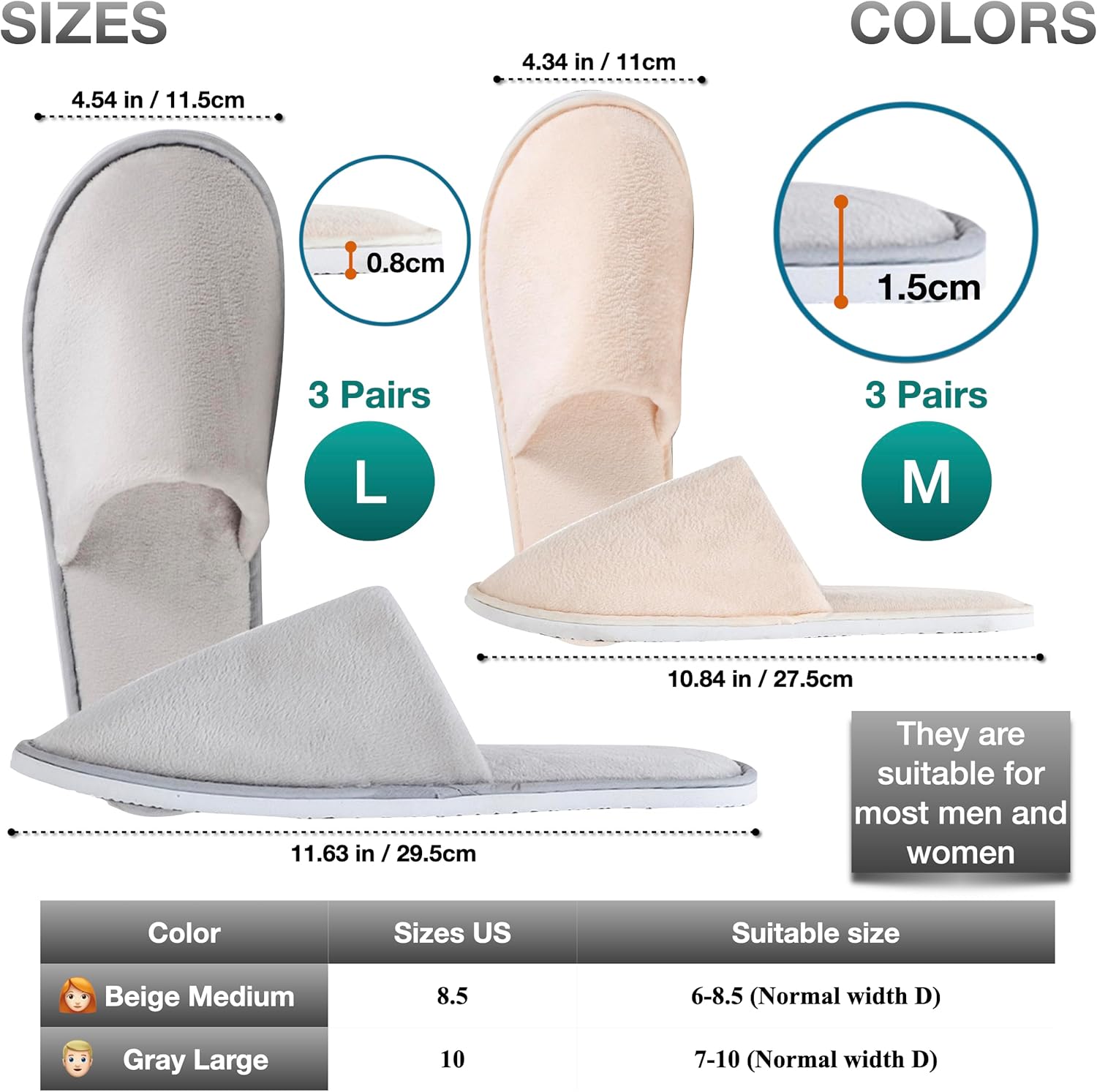 6-10 Pairs Spa Slippers, Non Slip Disposable Slippers For Guest, Washable Reusable, Which Can Be Used As Women Men, House, Indoor, Bathroom, Bedroom, Hotel, Bride Slippers - Image 2