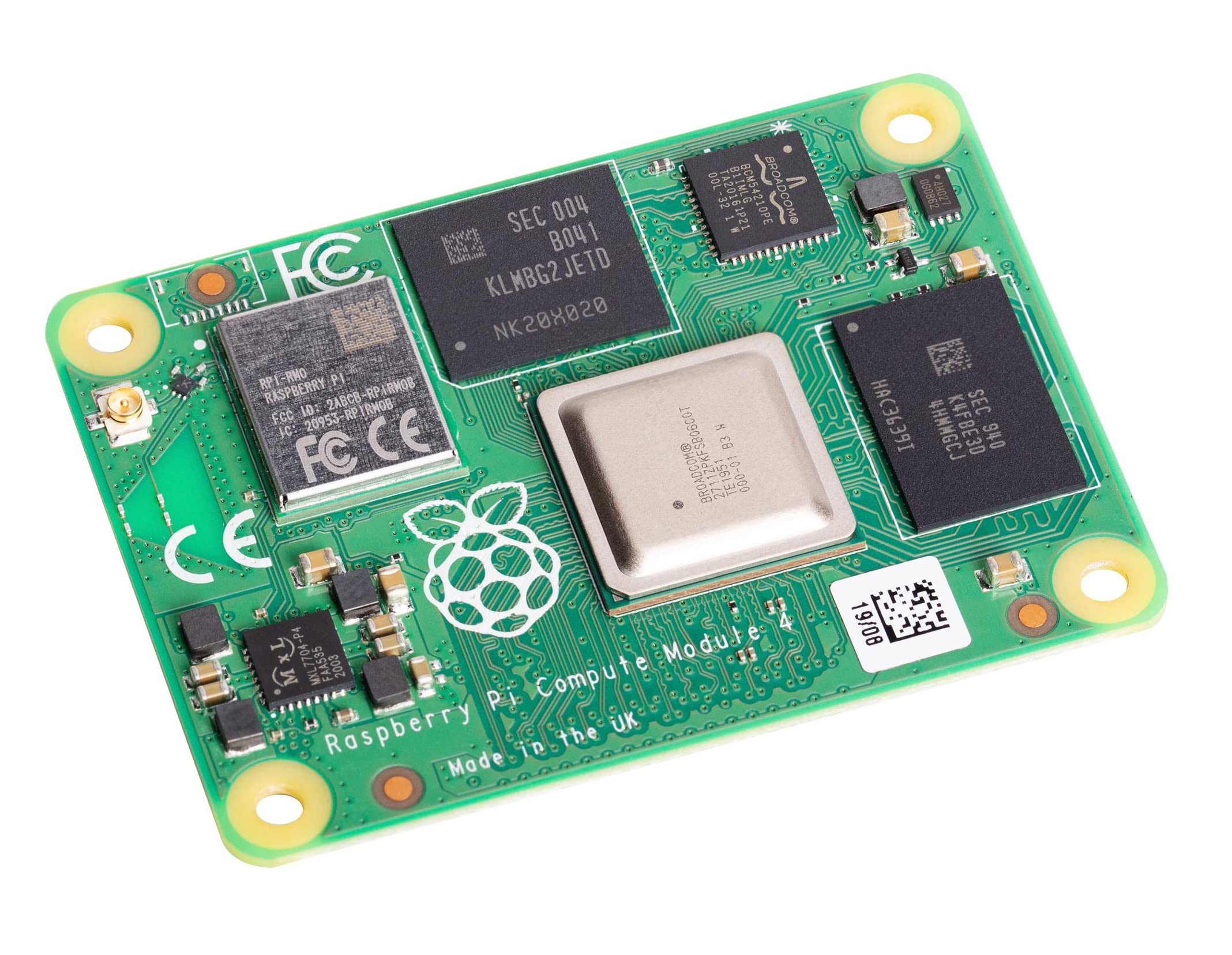 Raspberry Pi Compute Module 4 con scheda I/O Module 4 per Raspberry Pi, (CM4 1 GB, Lite, non wireless)