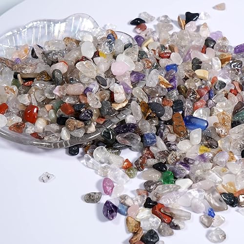 Miniatura 3 de ideayard Chips de cristal de colores mixtos, 0.95 libras, piedra de cuarzo triturado natural de forma irregular, piedras curativas para el hogar y