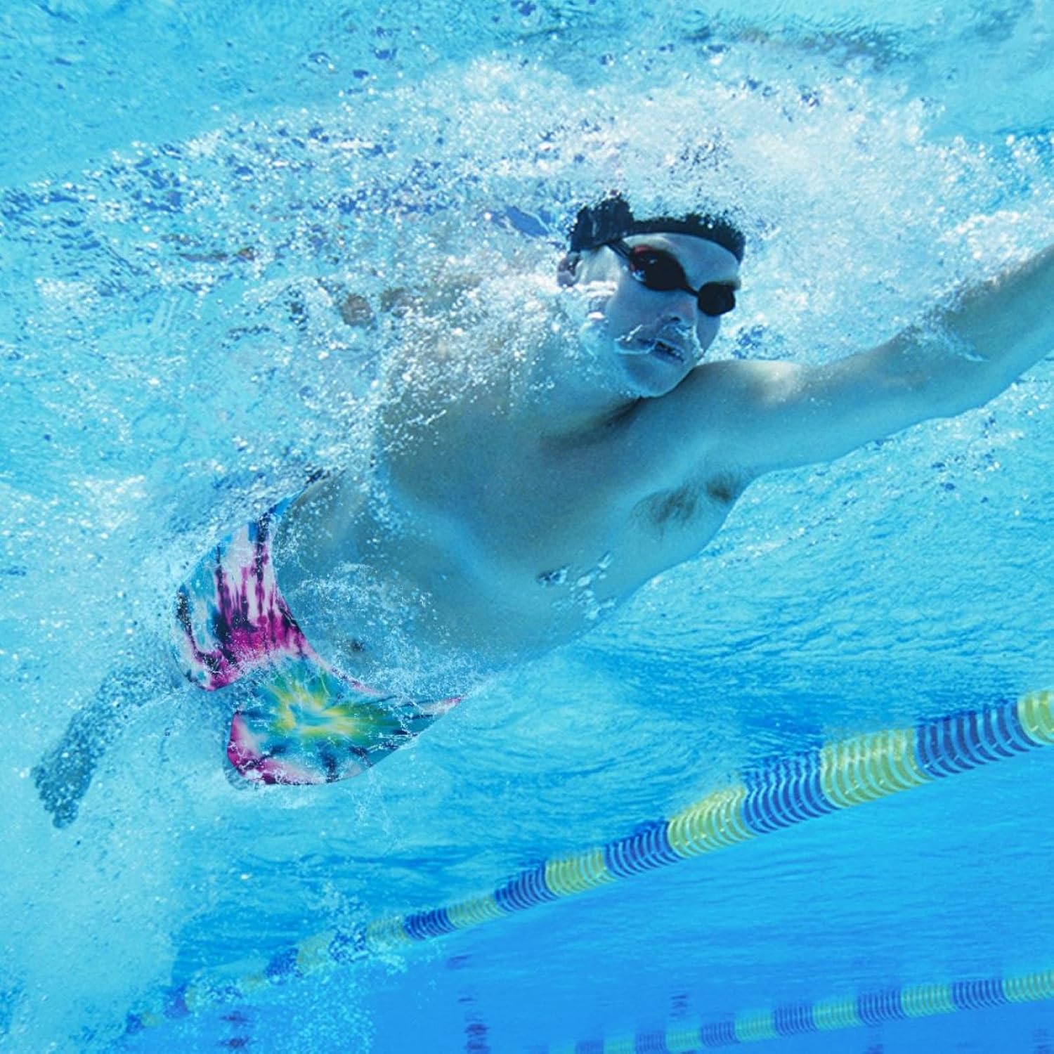 Tie Dye Men's Swim Shorts Swimming Jammer Cool Dry Active Swimsuit Workout Shorts Sports Tights