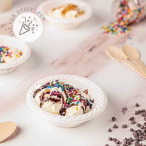 Miniatura 4 de Plasticpro Cuencos redondos de plástico para postres de 5 onzas, desechables, color blanco, 400 unidades