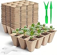 Vista 1 de Kit de inicio de semillas de 240 celdas con macetas de turba de 12 celdas engrosadas - 20 bandejas + herramientas de trasplante y etiquetas