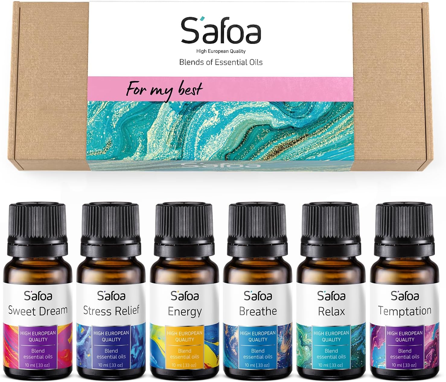 Set of Blends of Essential Oils in Bottles S'afoa 6x10 ml