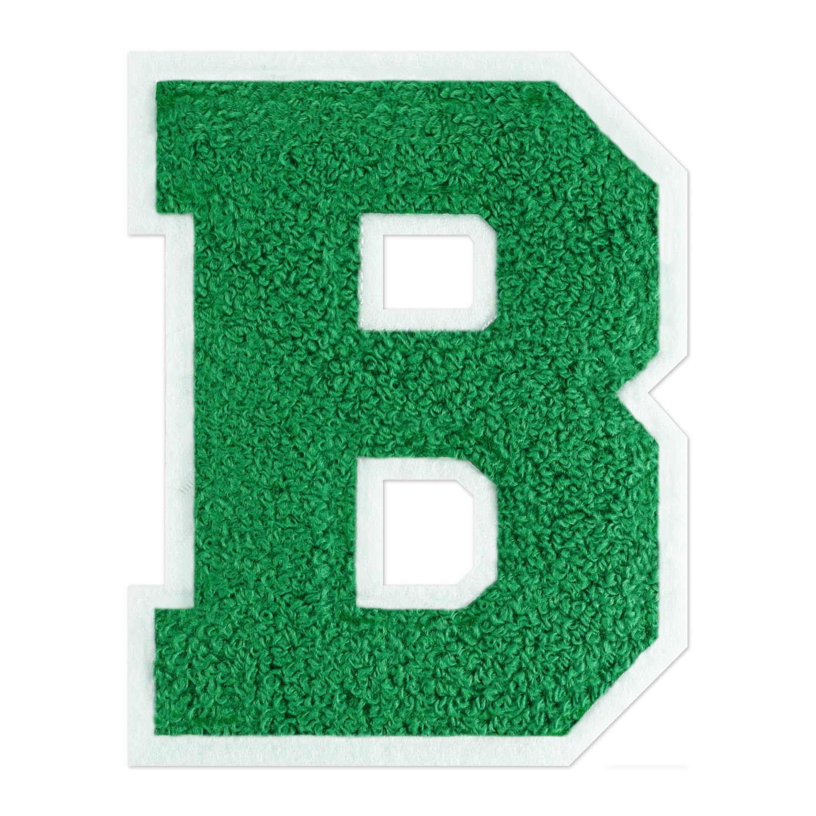 QianSiLi 6.5 Inch Chenille Iron On Letters for Clothes Varsity Letter Patches Embroidered Patch Iron On Patches for Clothing Jacket/Hoodie/Varsity (Green,B)