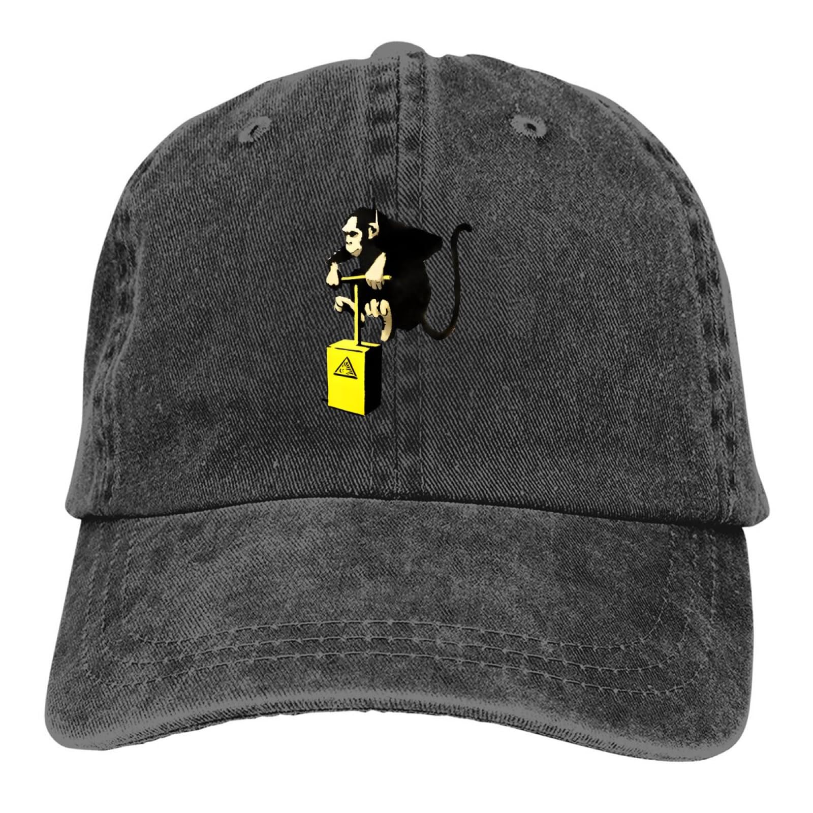 Aiogcaex Men's Color Baseball Cap Monkey Detonator Hats Wo Visor Protection Snapback Banksy Art Caps Holiday Sports Gifts