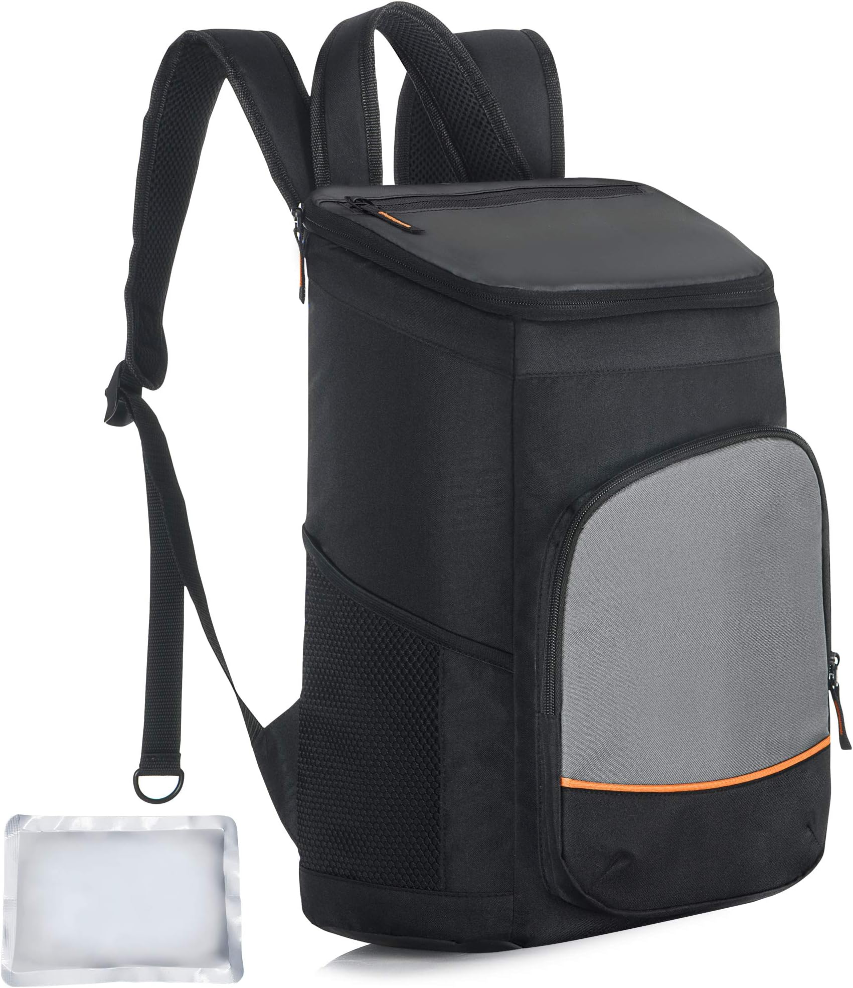 Elantrip 30 CAN Cooler Backpack for Men Insulated Leakproof with Ice Pack Heavy Duty Lunch Backpack for Picnic Hiking Camping Beach Day Trips Black and Gray