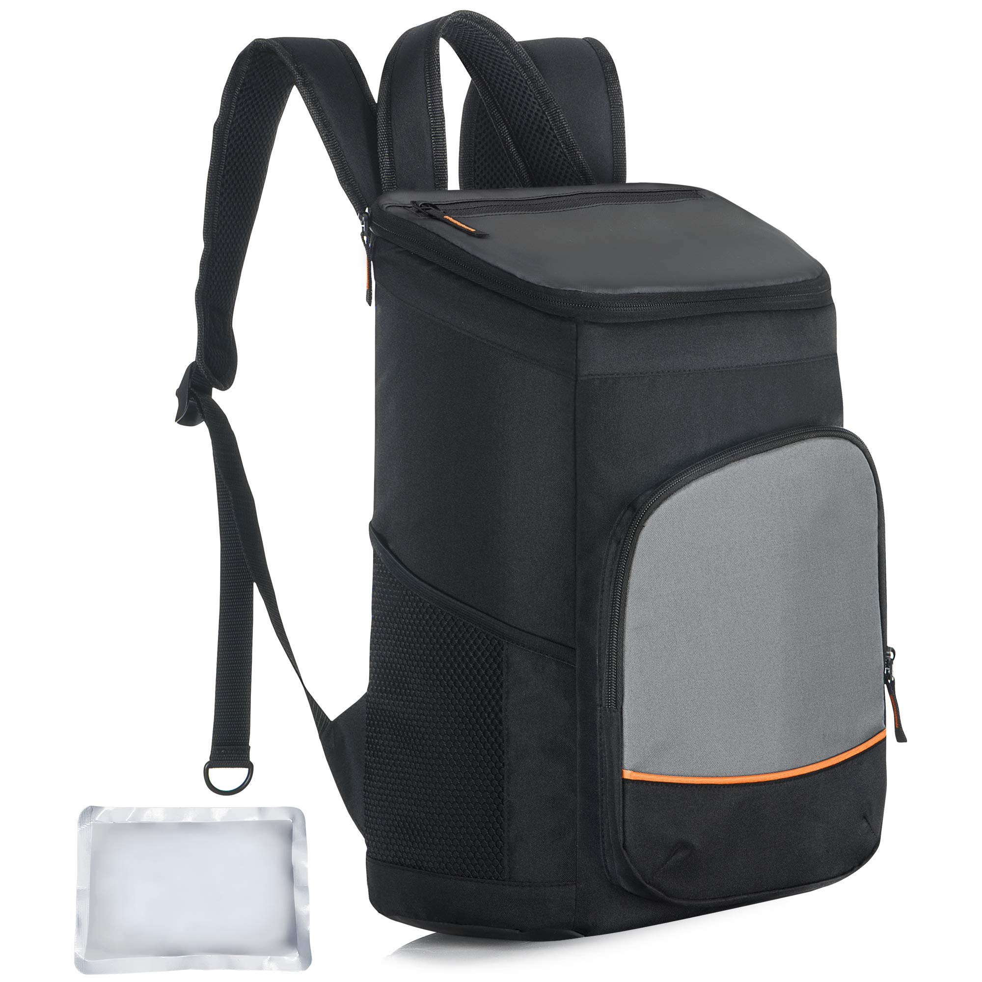 Elantrip 30 CAN Cooler Backpack for Men Insulated Leakproof with Ice Pack Heavy Duty Lunch Backpack for Picnic Hiking Camping Beach Day Trips Black and Gray