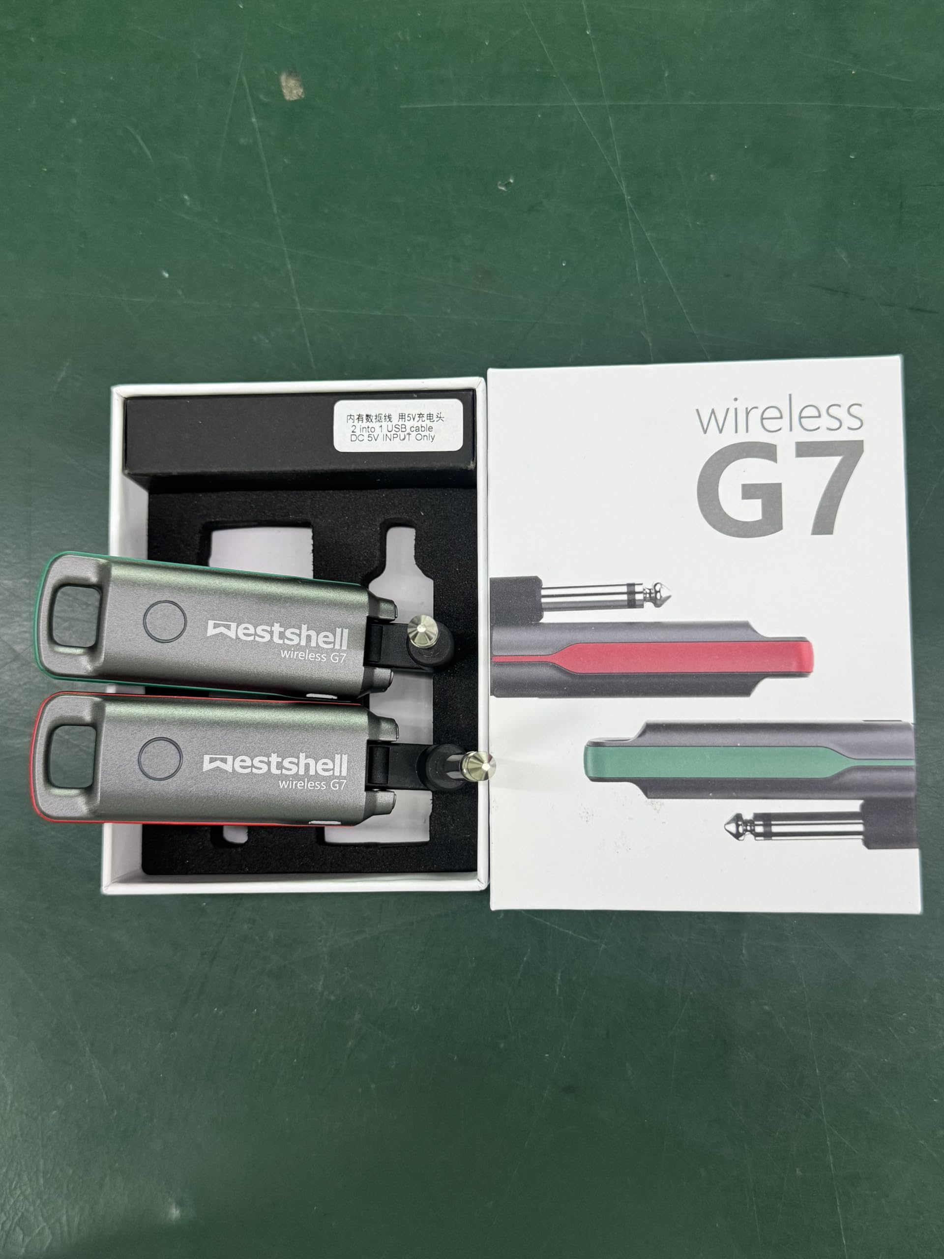 Système de guitare sans fil, 1 touche pour commuter la guitare, émetteur-récepteur pour instrument électronique, ampli de guitare, accessoires de guitare basse électrique acoustique (G7)