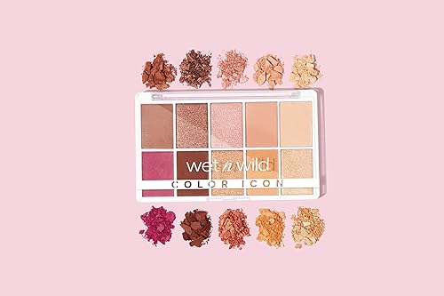Miniatura 5 de Sombra de ojos de wet n wild Color Icon Paleta de maquillaje de ojos de 10 bandejas, corazón rosa y sol, de larga duración, brillante, metálico,