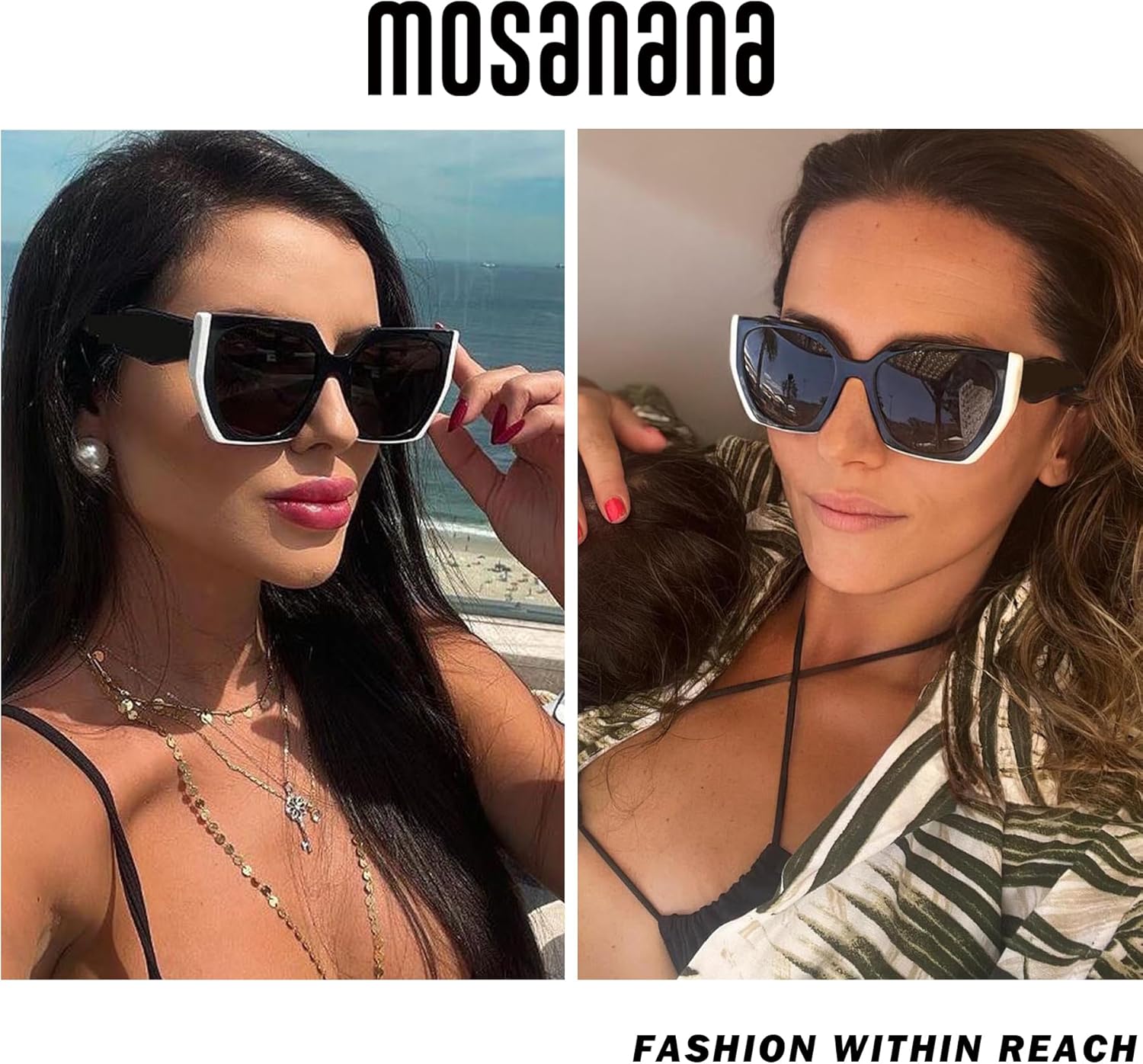 mosanana Square Cat Eye Sunglasses for Women Trendy Geometric Style Model-COCO - Image 4
