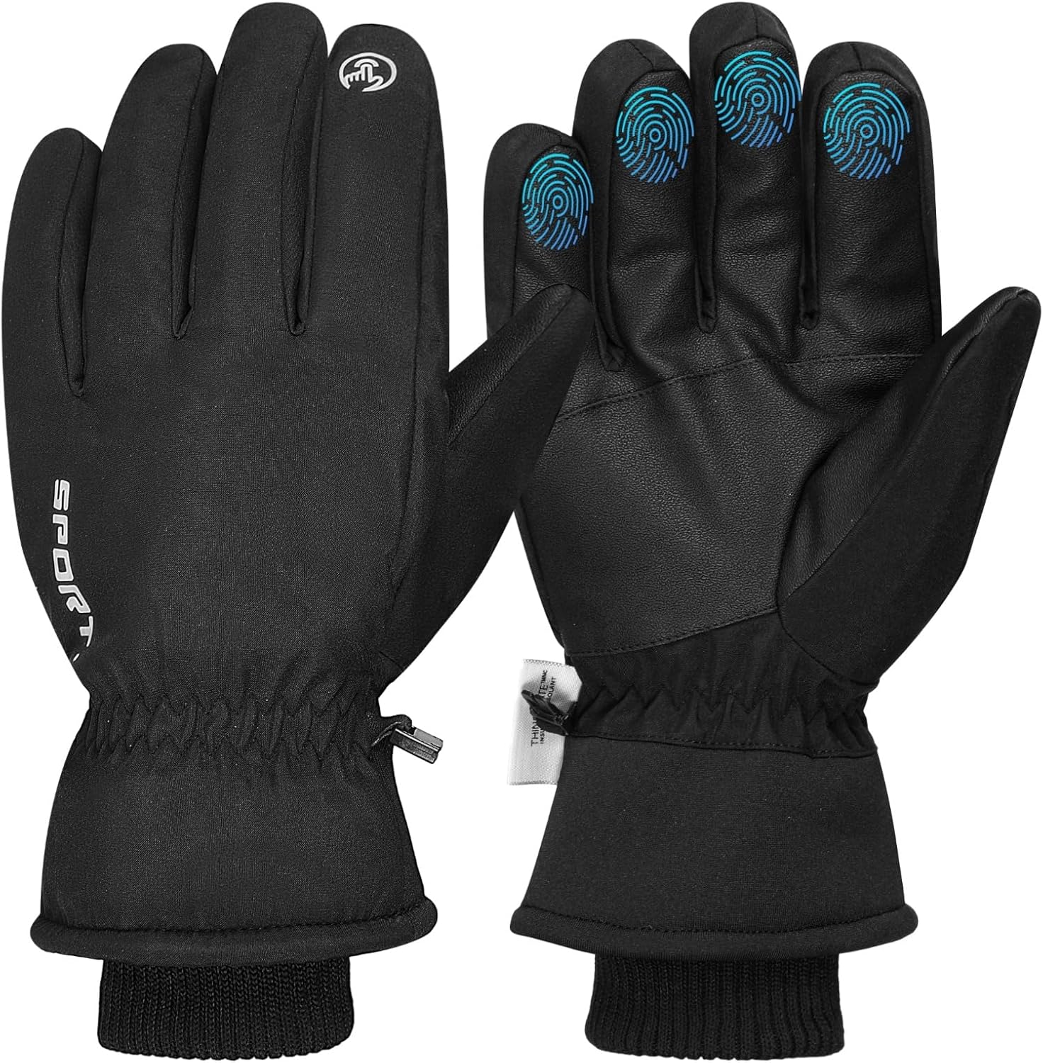 Waterproof Winter Ski Gloves, Windproof Thermal Touchscreen Gloves, Anti-Slip Snow Gloves for Men Women, Outdoor Cold Weather Gloves for Snowmobiling, Hiking, Climbing