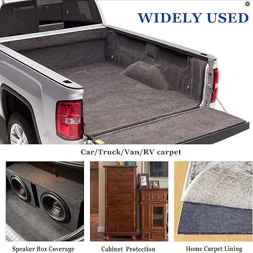 Vista 9 de Revestimiento de alfombra de automóvil de 45 x 78 pulgadas, resistente a las manchas, resistente al desgarro, revestimiento renovado para camión