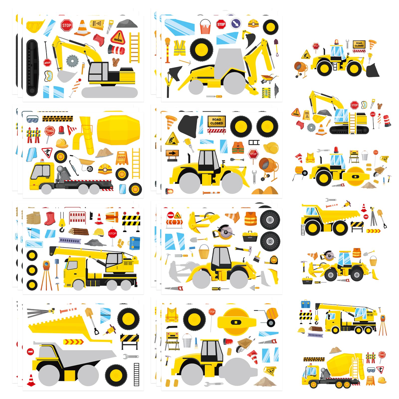 Make a Face Sticker, Make Your Own Vehicle, Truck, Excavator Stickers