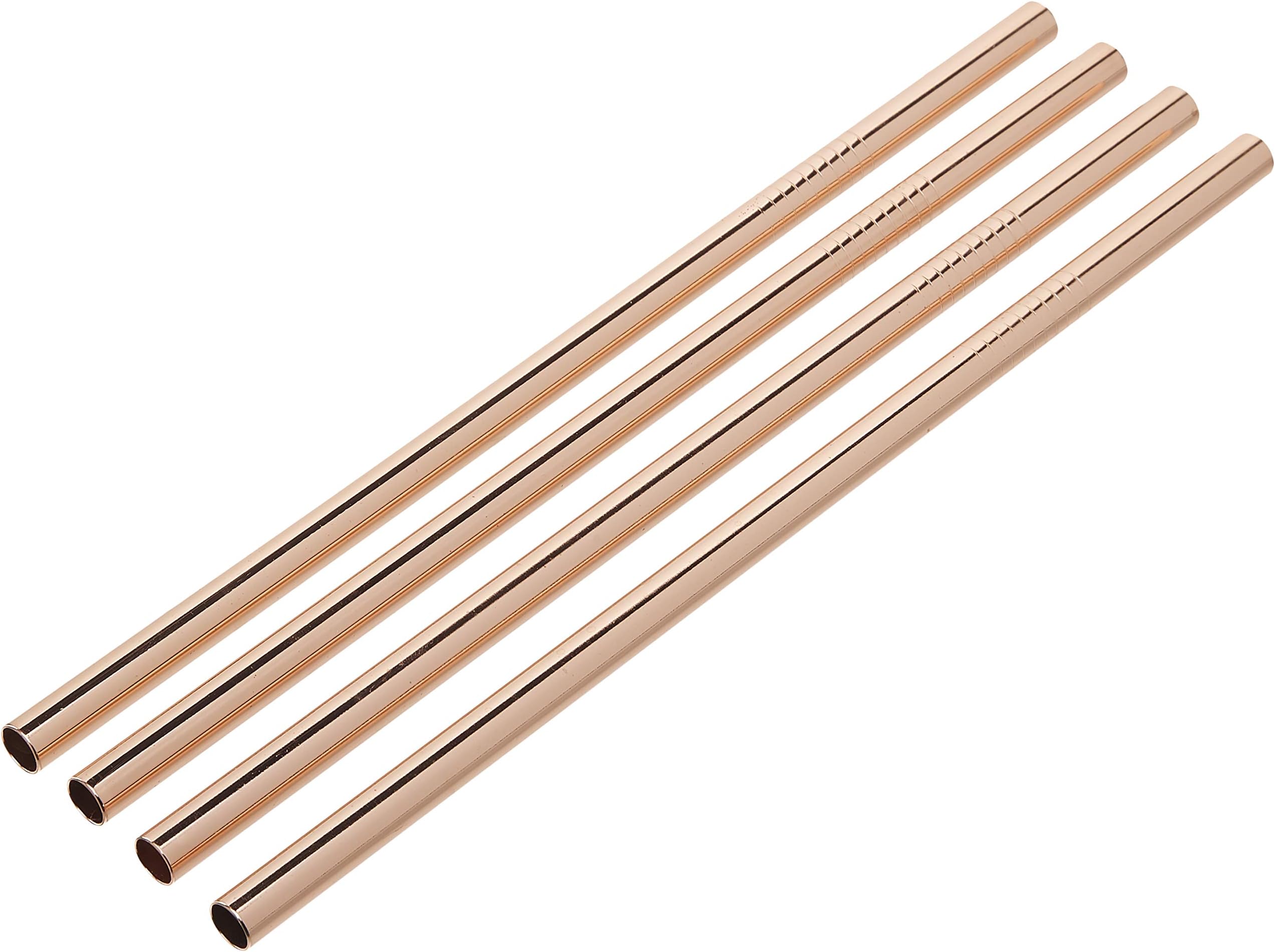 Viski 6436 Summit Wide Copper Cocktail Straws Swizzle Sticks, Stainless Steel
