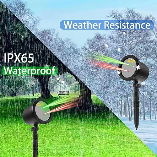 Miniatura 2 de Proyector de luz láser de Navidad al aire libre, estrellas estáticas rojas y verdes, luces de proyector láser estrellado, decoración de Navidad,