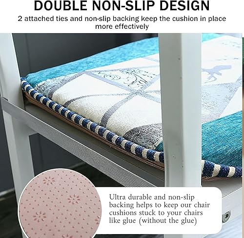 Miniatura 4 de JREDDI Juego de 6 cojines para sillas de comedor, cojines para sillas de cocina, de estilo escandinavo, cojines para sillas de comedor, almohadillas