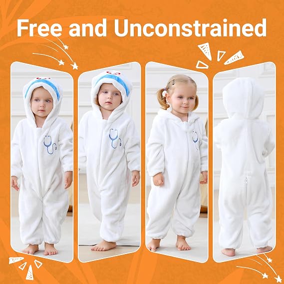MICHLEY Unisex Baby Animal Costume Hooded Romper Cosplay Jumpsuit Outfits