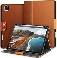 Vista 11 de KingBlanc Funda para iPad Pro de 11 pulgadas de 4ª/3ª/2ª/1ª generación (2022/2021/2020/2018) con soporte para lápiz, funda protectora de cuero