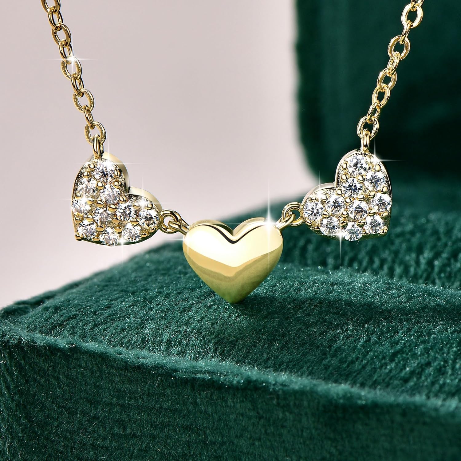 Heart Moissanite Pendant Necklace, 0.3CTTW D Color VVS1 Moissanite 14K Gold Plated Eternal Heart Pendant for Women Mom Birthday Jewelry Gifts - Image 7