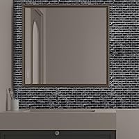 Vista 7 de Azulejo de mosaico de vidrio para salpicadero negro y gris de 12 x 12 pulgadas para salpicadero de cocina, baño y ducha