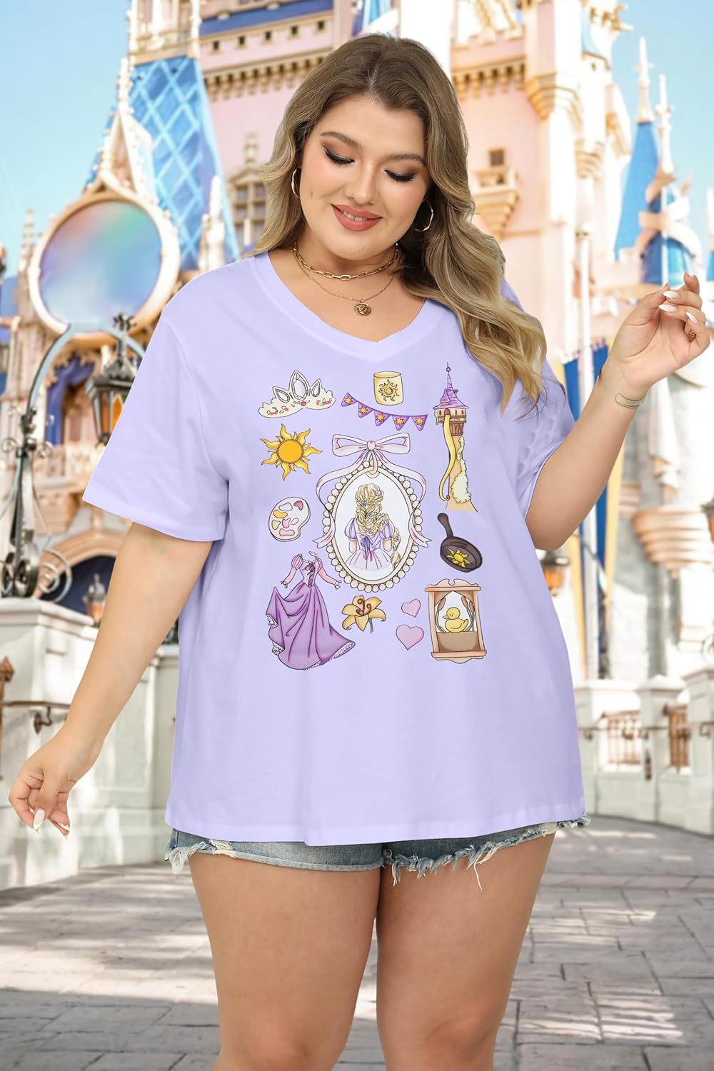 Plus Size Magical Shirt for Women Magic Kingdom Tshirt Castle Graphic Tee Family Vacation Short Sleeve Tie Dye Tops - Image 4
