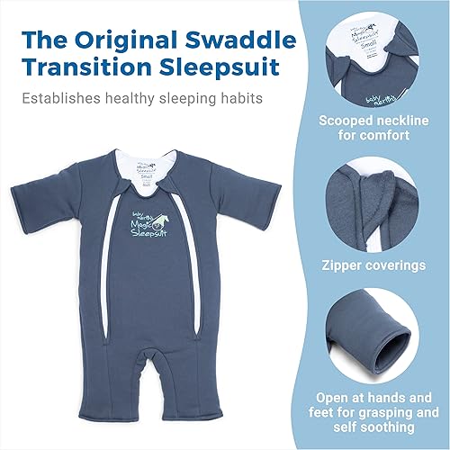 Miniatura 2 de Baby Merlin's Magic Sleepsuit - Manta de transición para bebé 100% algodón - Traje de dormir para bebé - Cielo nocturno - 3-6 meses