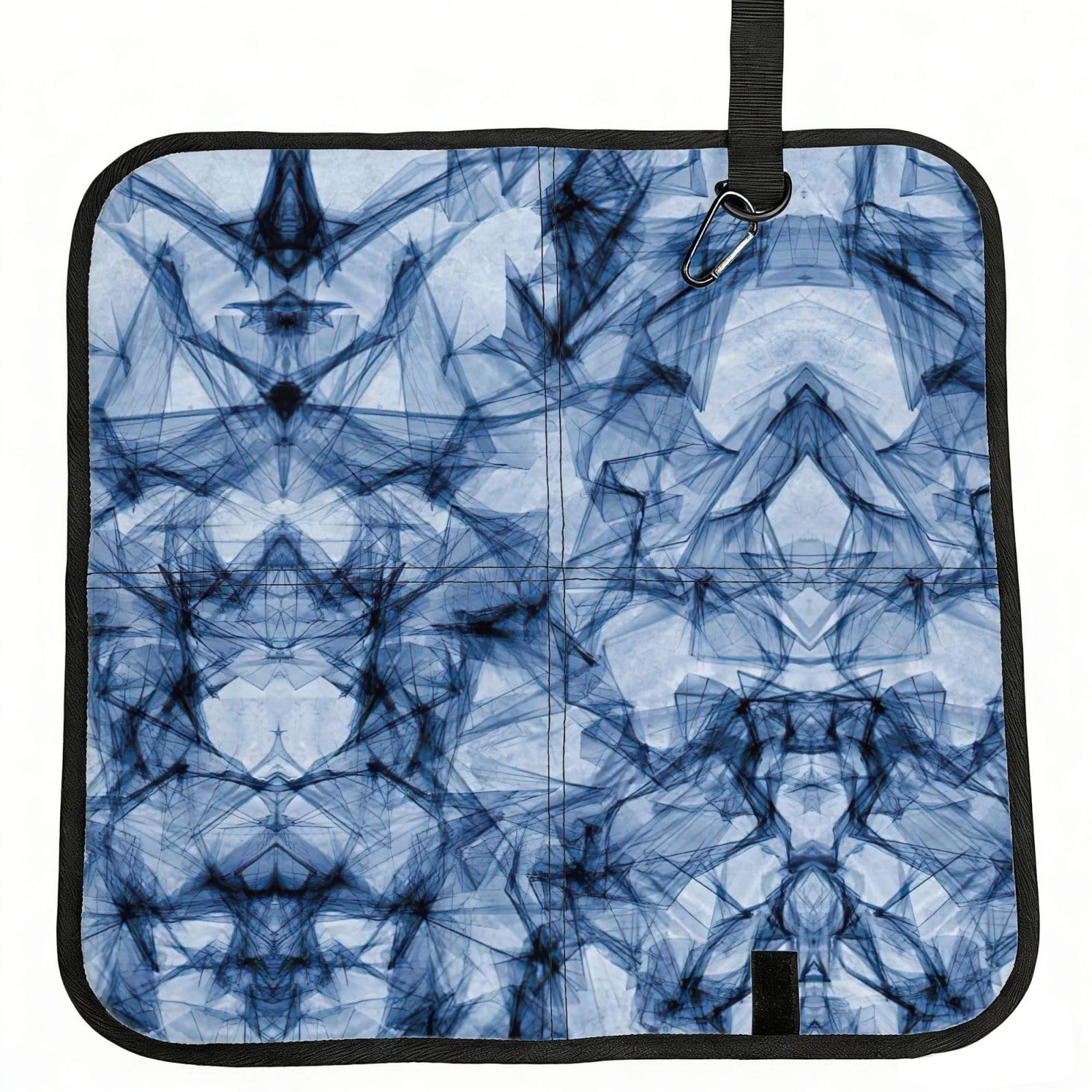 SDEGTHO Dark Blue Marble Print Padded Seat Pad Folding Cushion Waterproof Bench Mat Portable Outdoor Rest Mat 15.8"