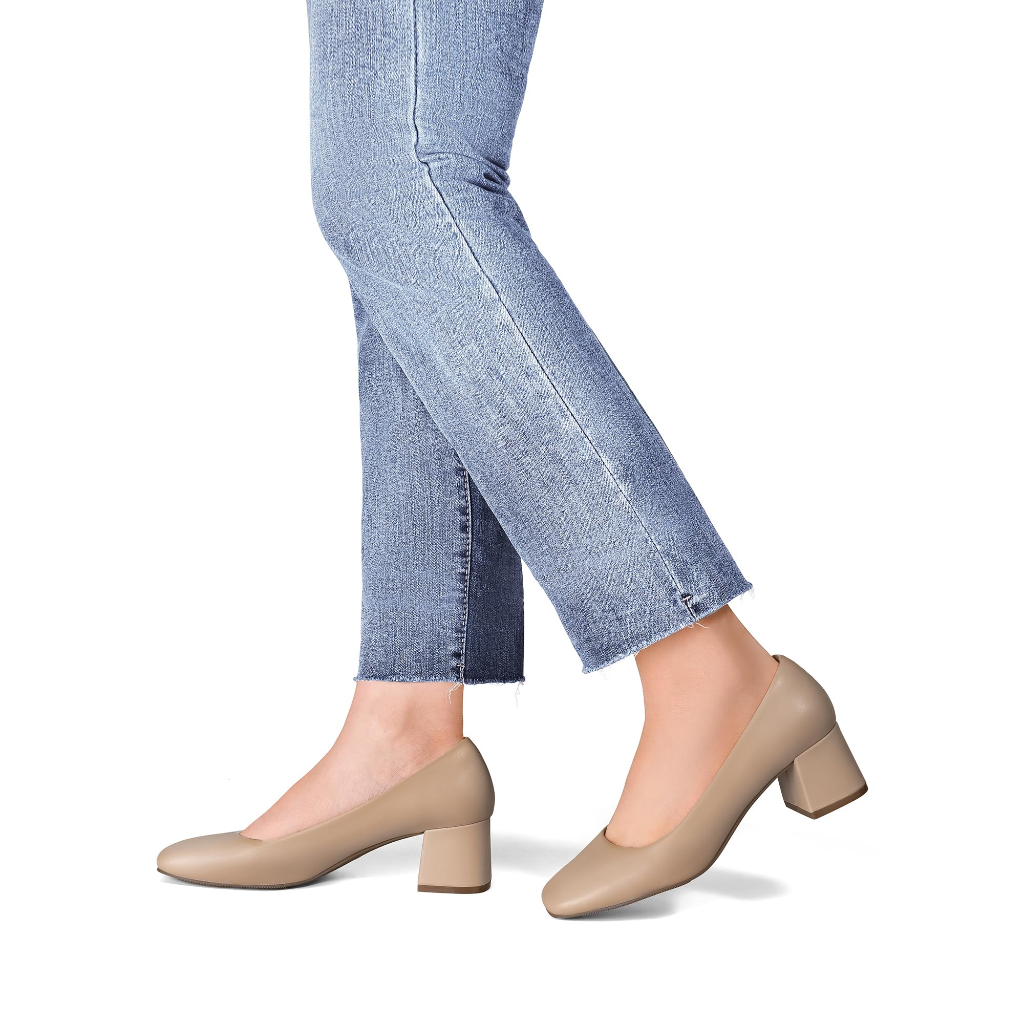 DREAM PAIRS Zapatos de Bajo Tacón Cómodos Mujer Zapatos de Salón Zapatos de Vestir Punta Cuarada con Tacón Ancho SDPU2426W-E