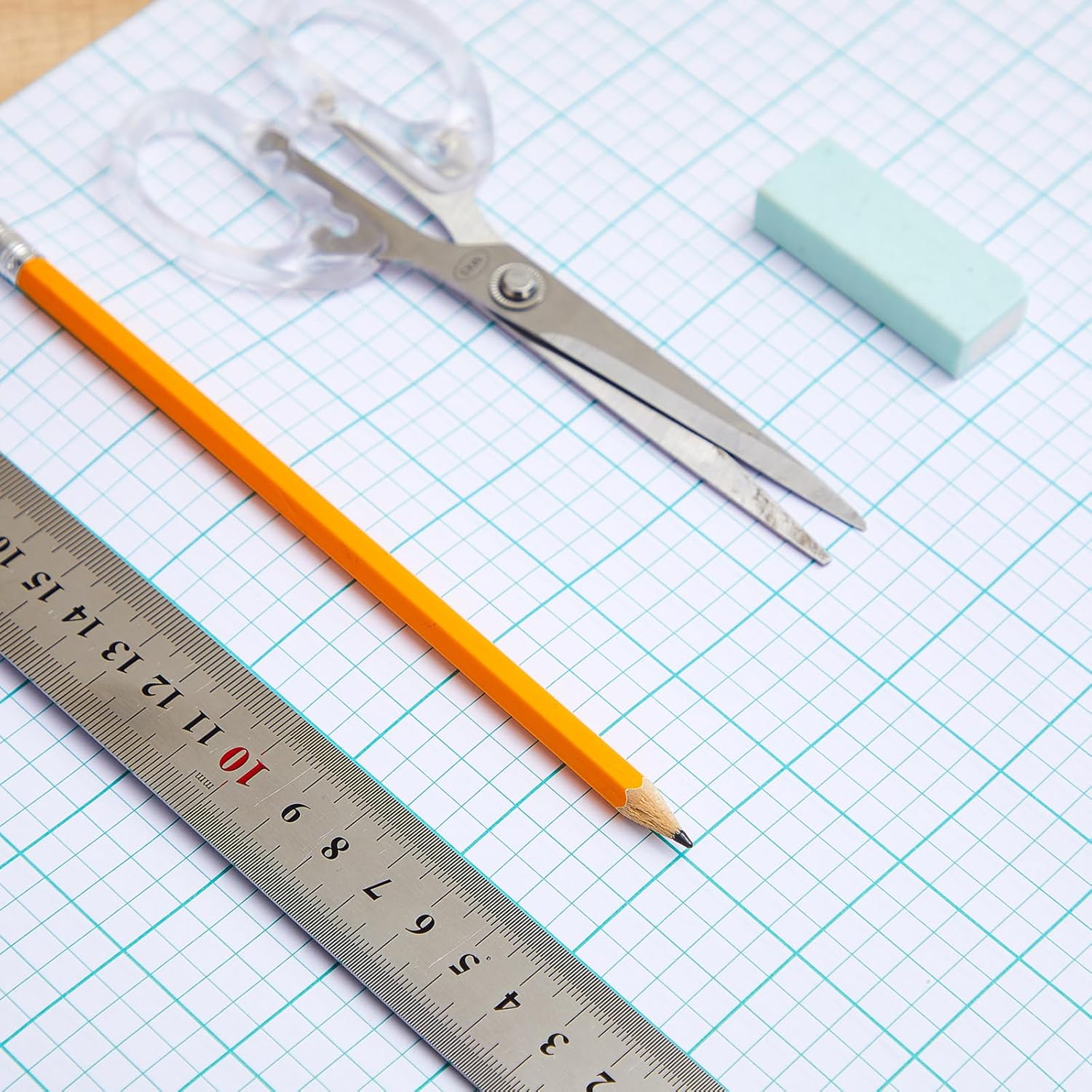 Ctosree 6 Pack 11" x 17"Graph Paper Pads, 4×4 Quad Ruled, 50 Sheets/100 Pages graph paper for Engineer Architect Designer Mathematician Draftsman