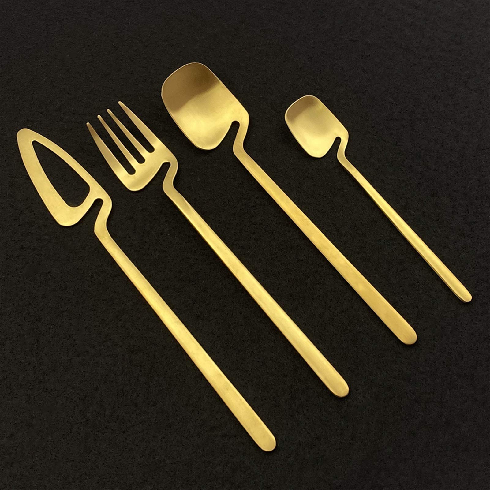 Schwarz Matte 24 stücke Besteck Besteck Set Edelstahl Geschirr Set Gabel Kaffee Löffel Besteck Set Küche Geschirr essgeschirr (Color : Silver)