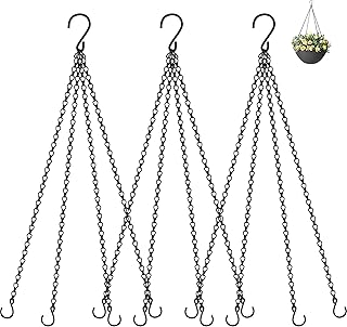 3 Pack, 23 Inch Hanging Baskets Chain, Hanging Chains with Hooks Flower ...
