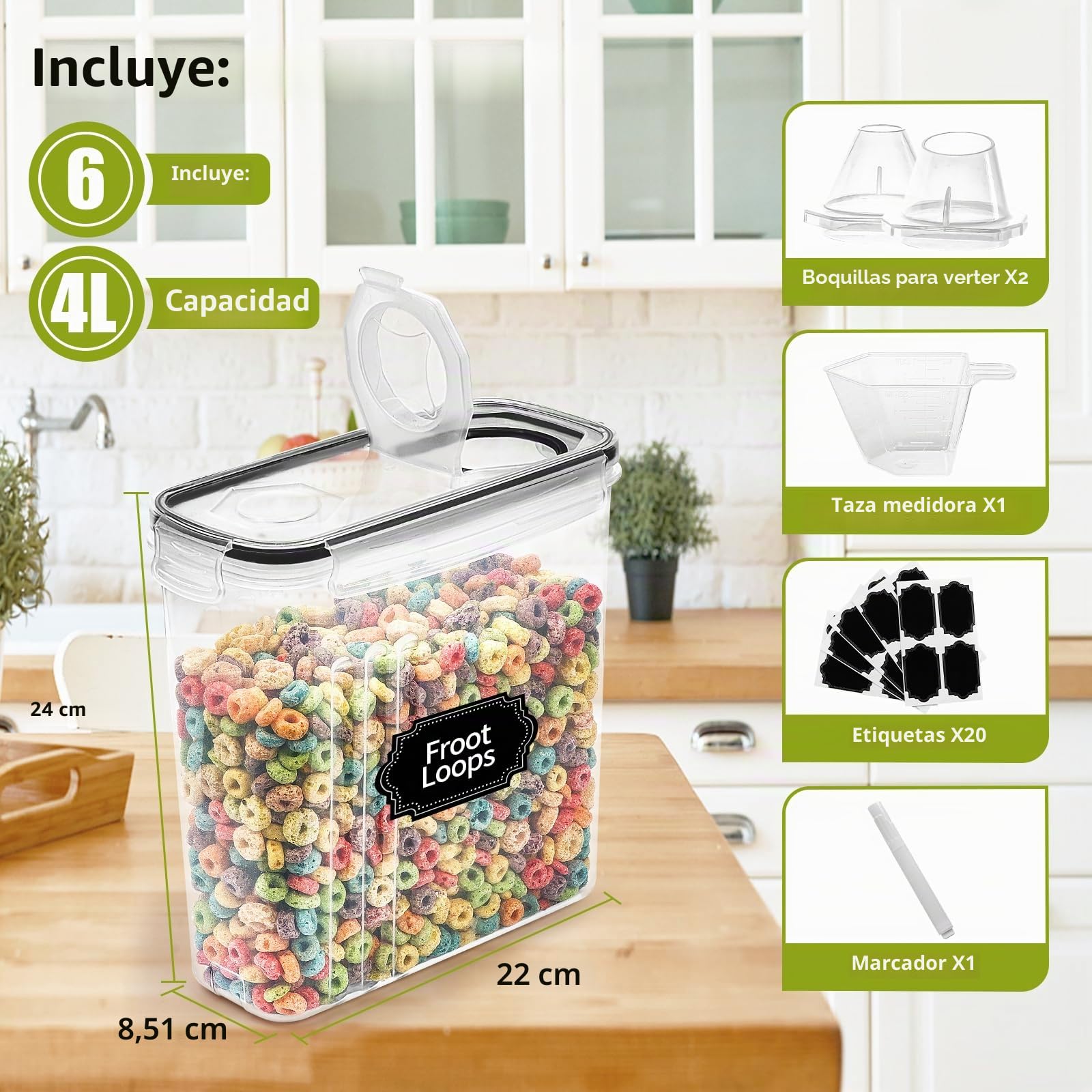 Skroam 6 recipientes para alimentos con boquilla