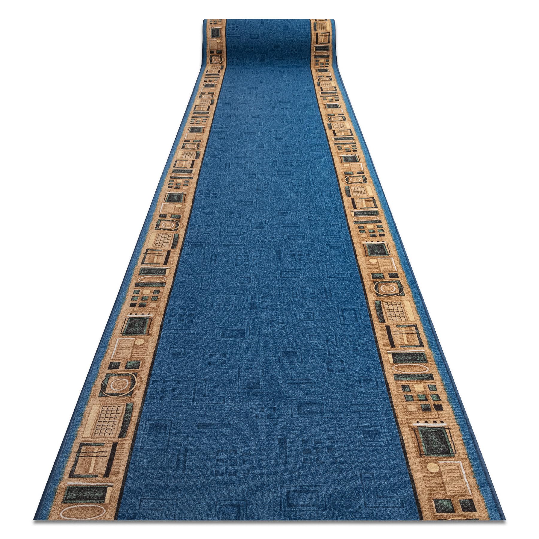rugsx Passatoia corridoio Jena - Antiscivolo, moderna e resistente, ideale per cucina, soggiorno e ingresso, blu 67x750 cm