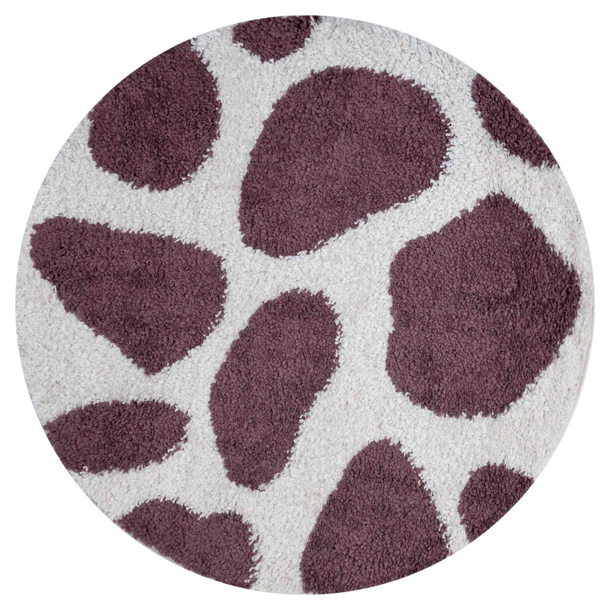 The Rugs Unisex Purple Moodi Pebble Design Shaggy Soft High Pile Living Room Rug And Runner In 120Cm Diameter