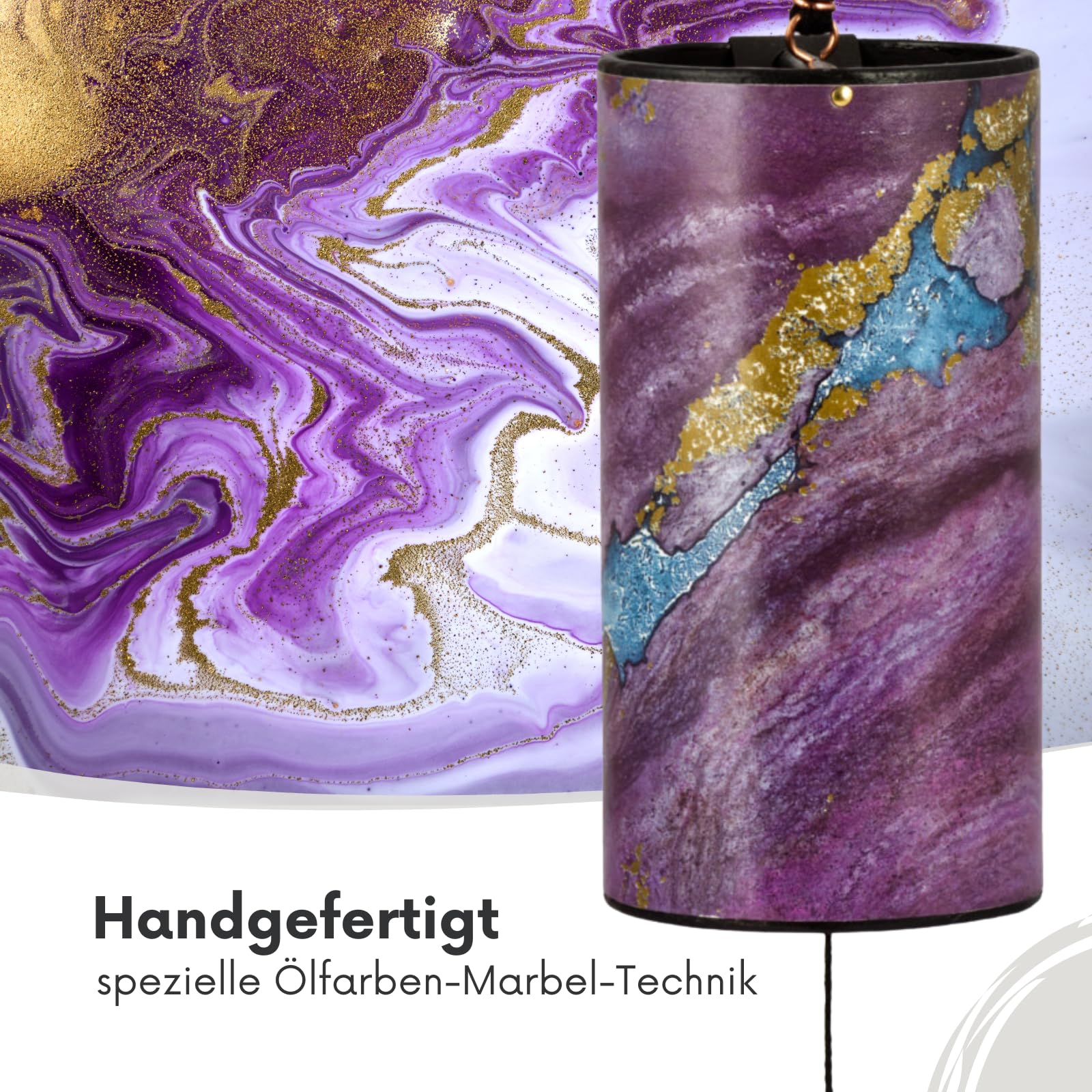 Zaphir Klangspiel Sufi mit Geschenkverpackung | Windspiel Geschenk - Chimes für Yoga, Kinder und Meditation in Lila