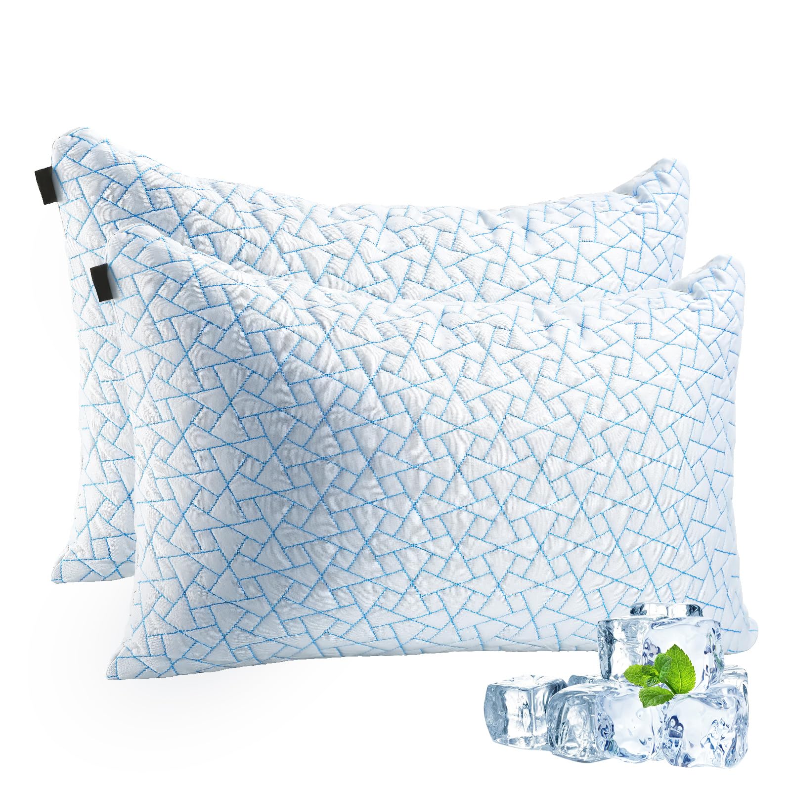 A-Pce Höhenverstellbares kühlendes kopfkissen 76x51cm (2er Set) | Allergiker großes Schlafkissen mit Mikrofaserfüllung, Atmungsaktiv Zerkleinerter Memory Foam Kissen für alle Schläfer