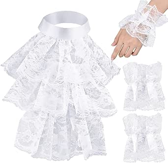 Amazon.com: Toulite 3 Pcs Clown Accessories Clown Ruffle Collar & Cuffs ...