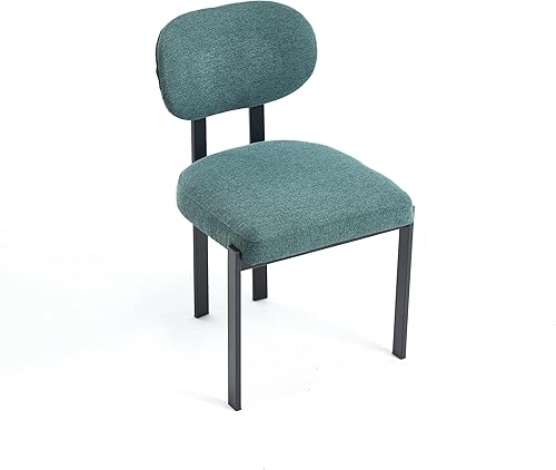 Miniatura 11 de Juego de 2 sillas de comedor modernas, sillas de comedor tapizadas de mediados de siglo con patas de metal, juegos de mesa y sillas, silla de Beige