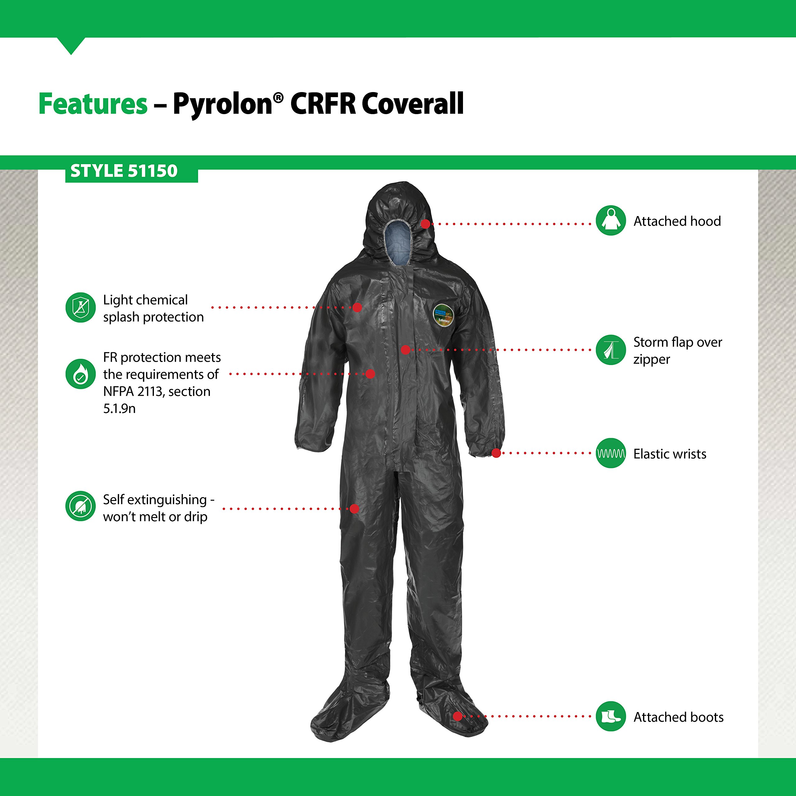 Lakeland Pyrolon CRFR Flame Resistant Coverall with Hood and Boots
