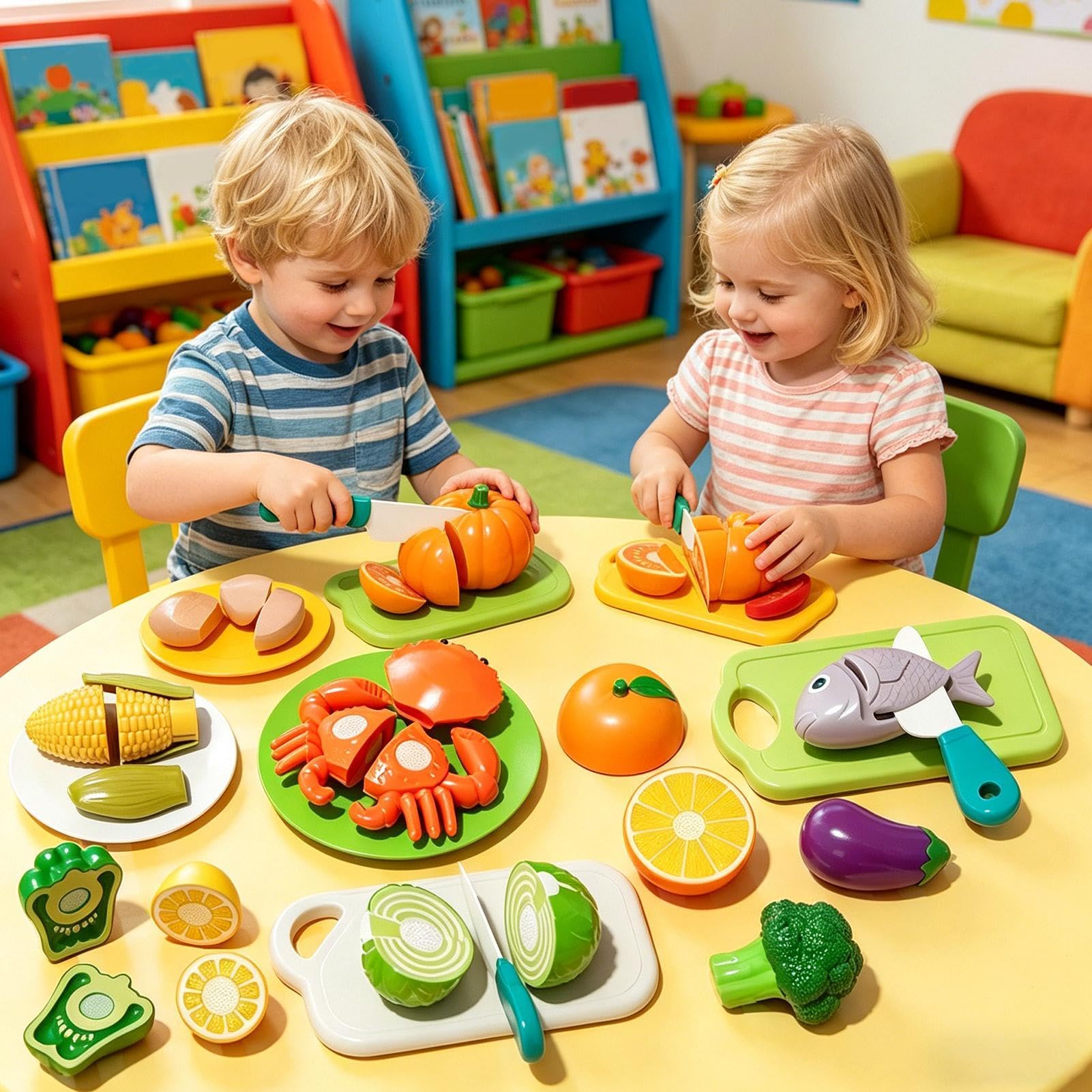 Juegos de comida de juguete para cocina infantil, juguetes educativos de imitación y juegos de rol, actividades de aprendizaje preescolar, para tiendas escolares, tiendas de comestibles, granjas