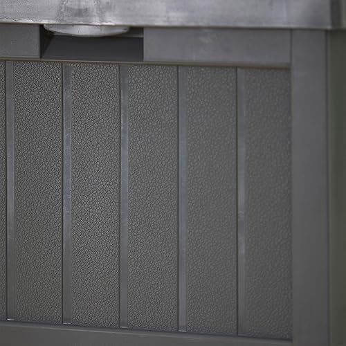 Miniatura 5 de Suncast 30-Gallon Durable Hideaway Trash Waste Bin Container for Outdoor with Solid Bottom Panel and Latching Lid, Cyberspace (4 Pack)